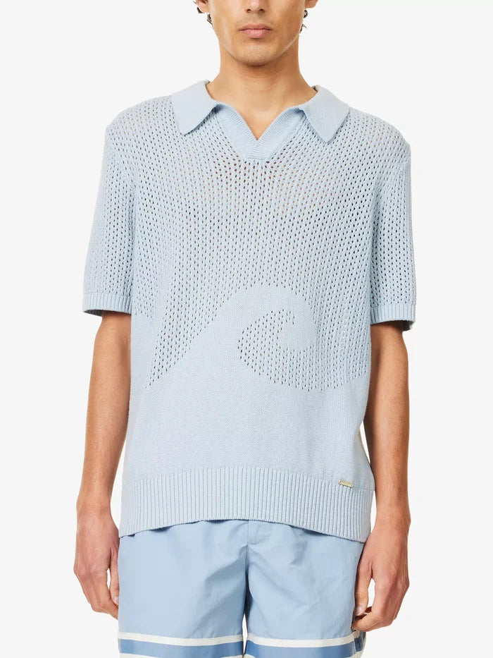 Che Ondas Short-Sleeves Cotton-Knit Polo Shirt
