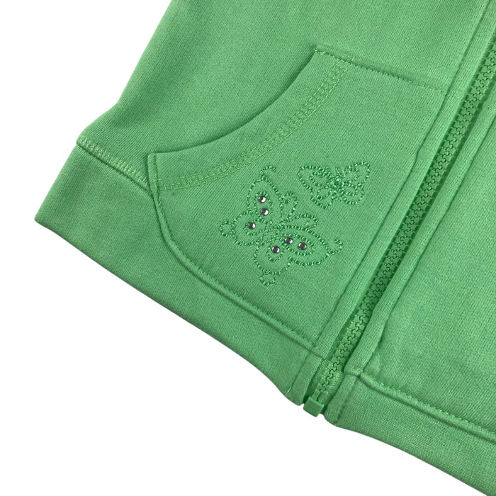 Cherokee 7-8 years green butterfly embroidery zipped hoodie