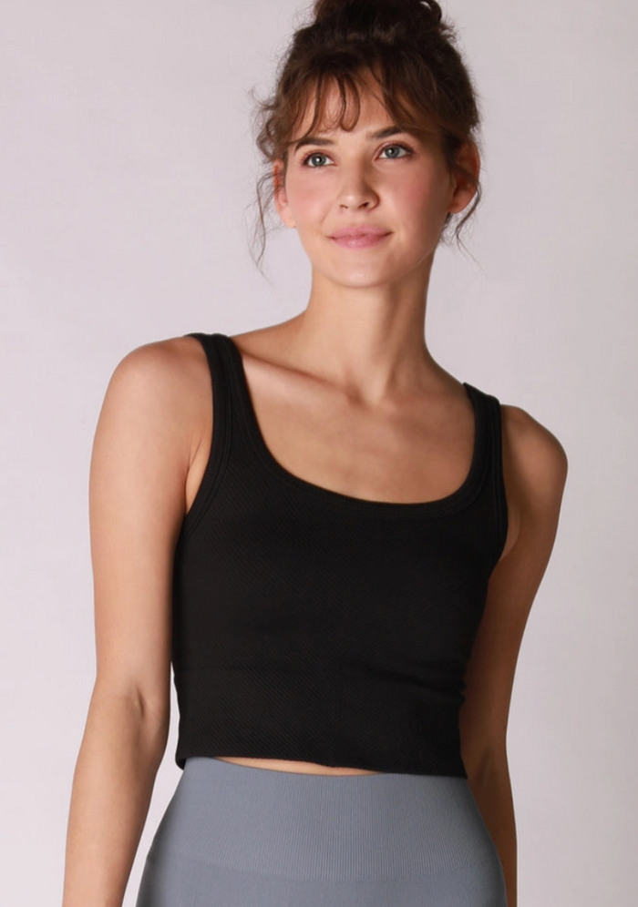Chevron Ribbed Crop Top