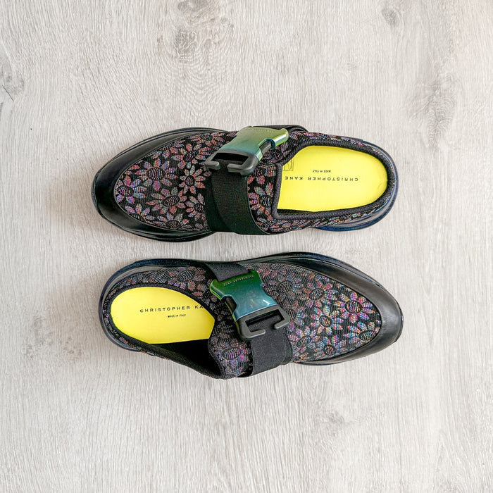 Christopher Kane Floral Jacquard Lurex Slip On Trainers Sneakers - House Of Huntington