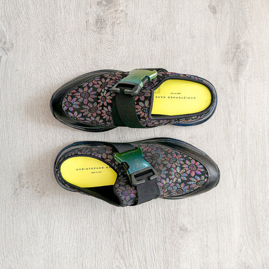 Christopher Kane Floral Jacquard Lurex Slip On Trainers Sneakers - House Of Huntington
