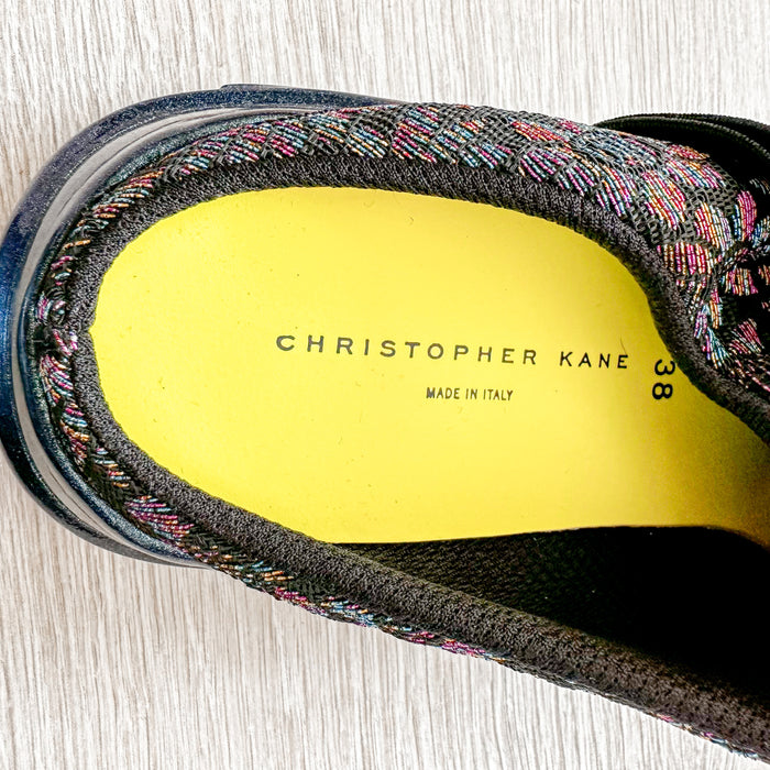 Christopher Kane Floral Jacquard Lurex Slip On Trainers Sneakers - House Of Huntington