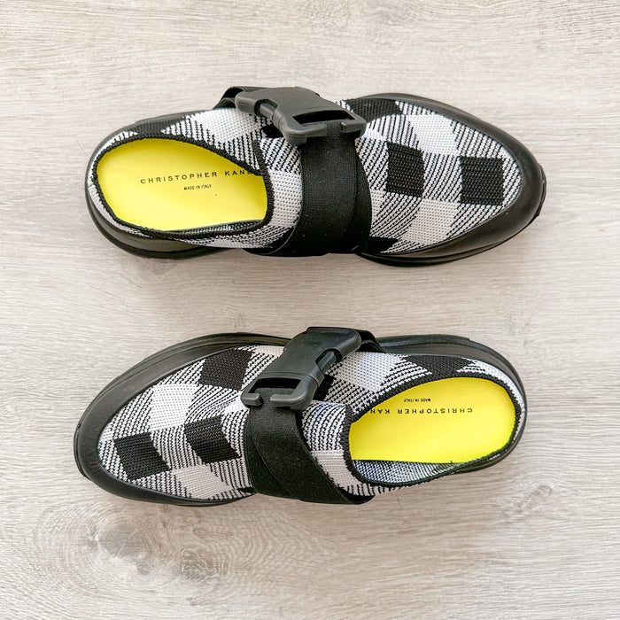 Christopher Kane Gingham Check Safety Buckle Slip On Trainers Sneakers - House Of Huntington