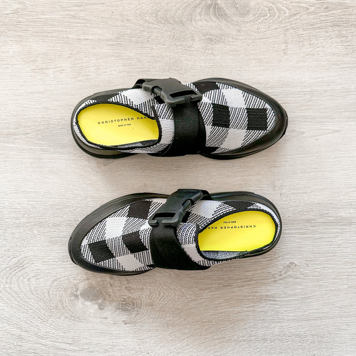 Christopher Kane Gingham Check Safety Buckle Slip On Trainers Sneakers - House Of Huntington