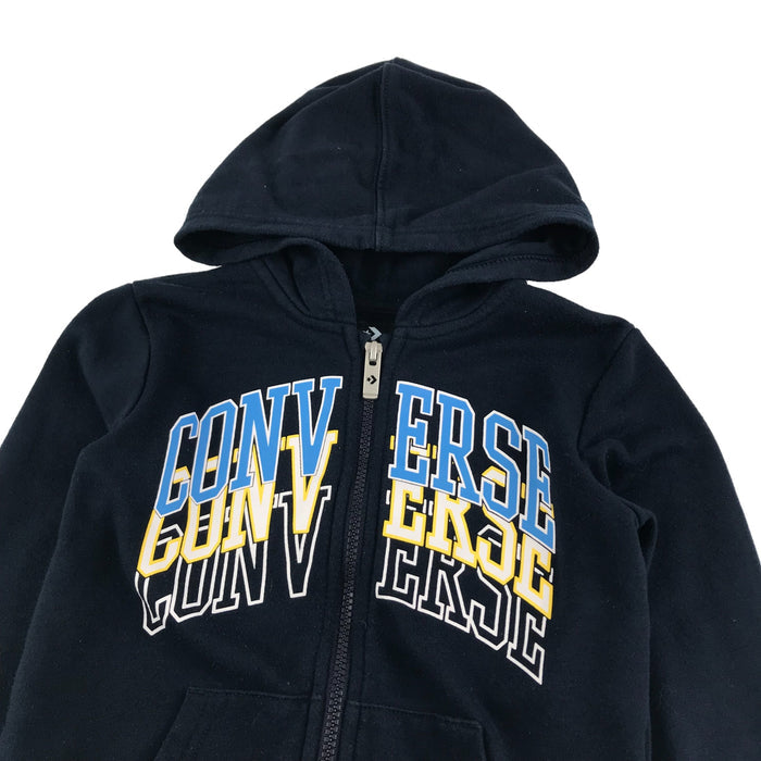 Converse 5 years navy with logo zipped hoodie