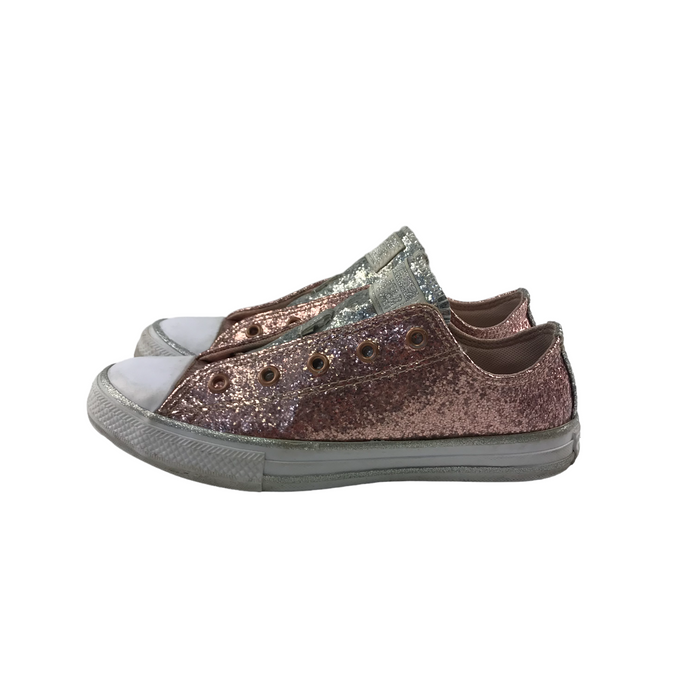 Converse size UK 2 pink sparkly trainers