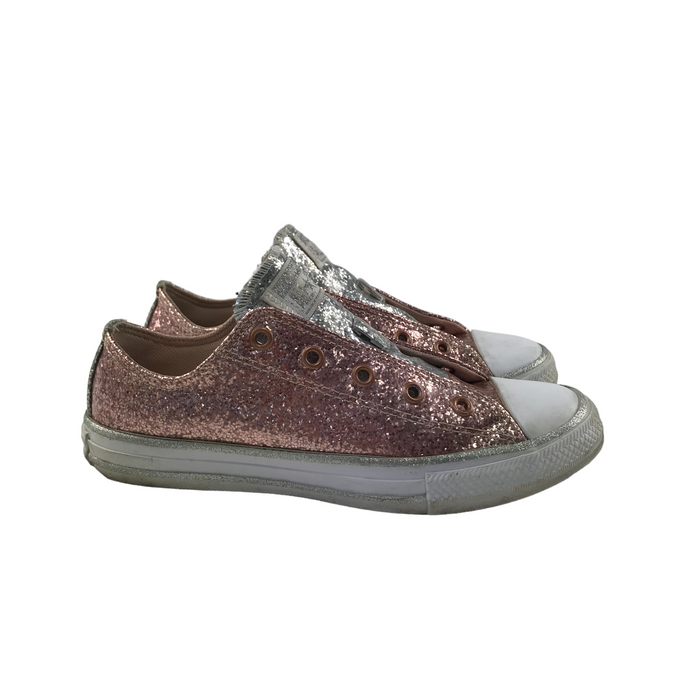 Converse size UK 2 pink sparkly trainers