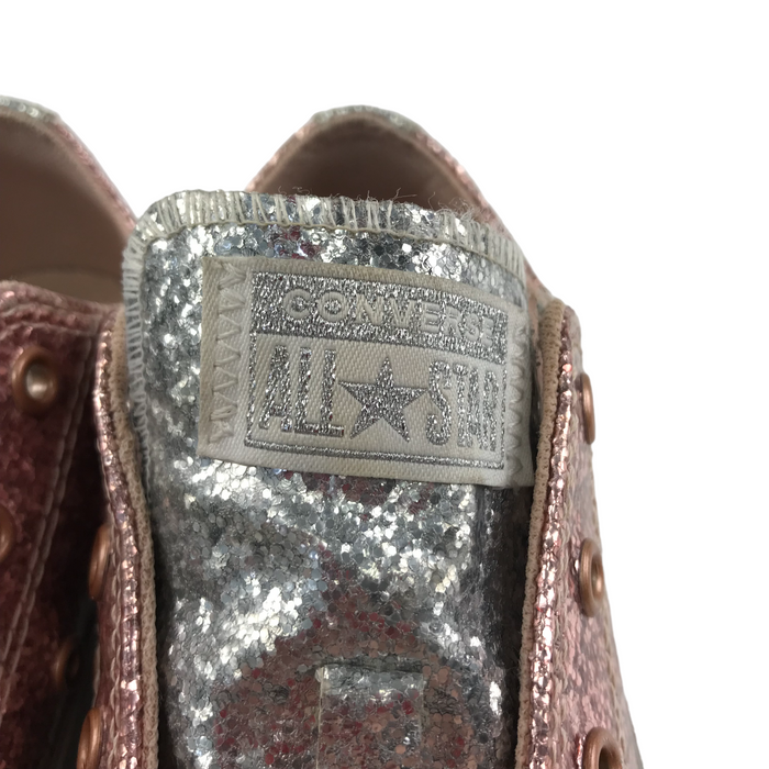 Converse size UK 2 pink sparkly trainers