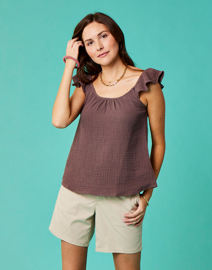 Corrine Top: Dark Fawn - FINAL SALE