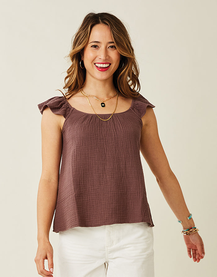 Corrine Top: Dark Fawn - FINAL SALE