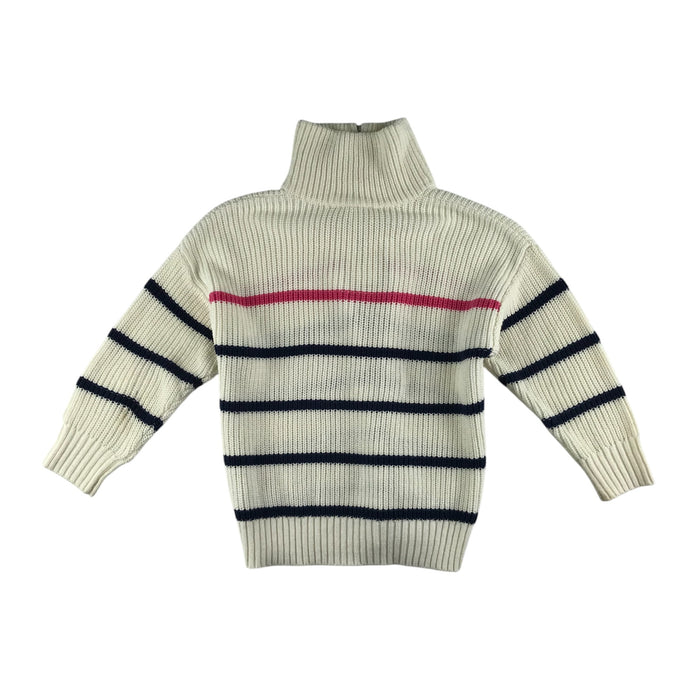 Crew 5-6 years white navy and pink striped jumper