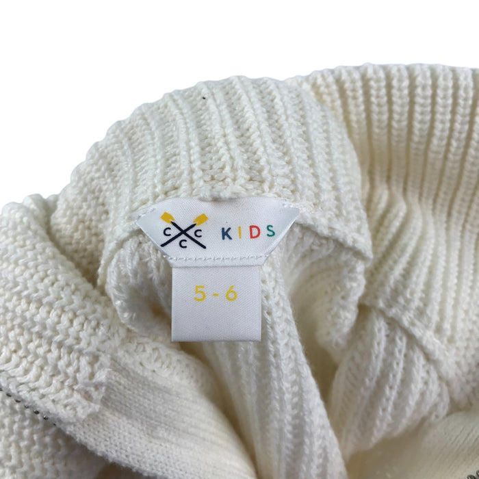 Crew 5-6 years white navy and pink striped jumper