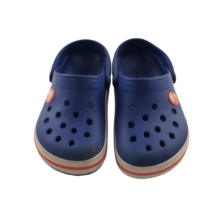 Crocs size UK 9 (jr) blue with red clogs