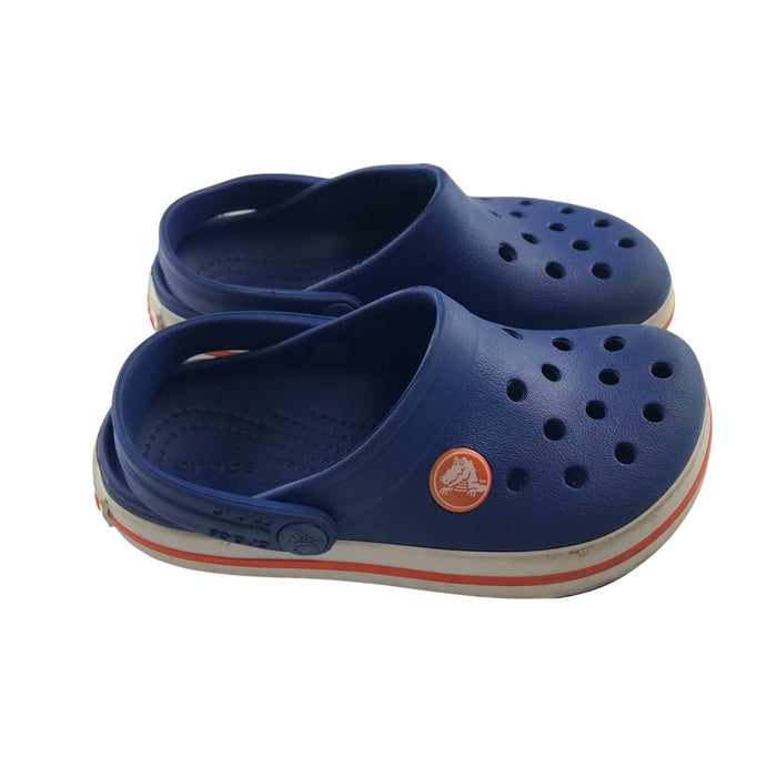 Crocs size UK 9 (jr) blue with red clogs