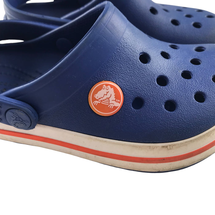 Crocs size UK 9 (jr) blue with red clogs