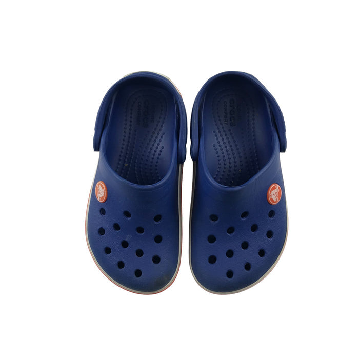 Crocs size UK 9 (jr) blue with red clogs