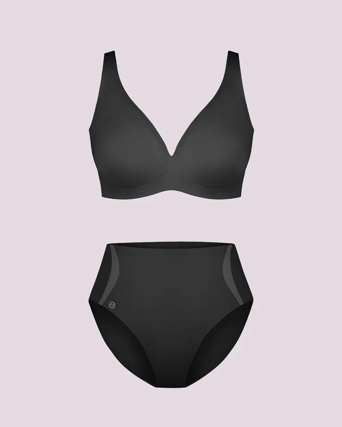 Curve Code™ LYCRA®FitSense™ Wireless V-Neck Bra + Brief