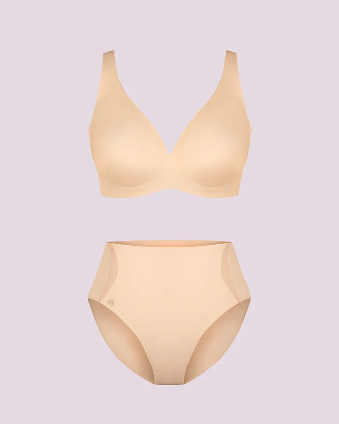 Curve Code™ LYCRA®FitSense™ Wireless V-Neck Bra + Brief