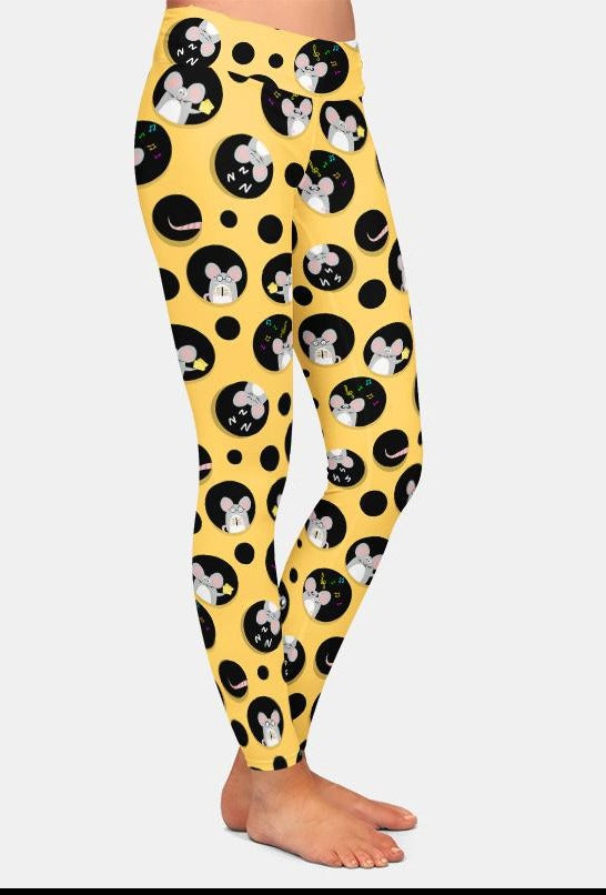 Cute Arrival Cartoon Mouse Digital Printed Leggings