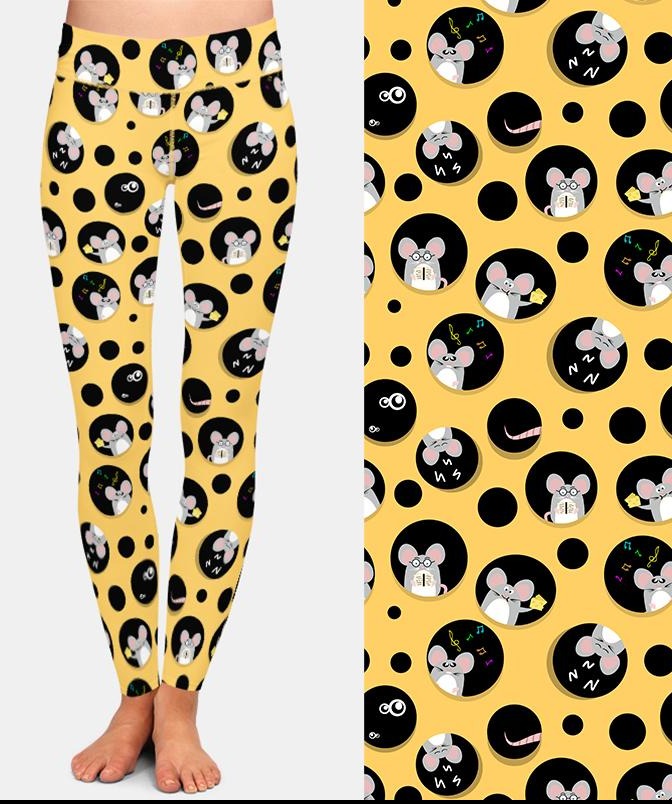 Cute Arrival Cartoon Mouse Digital Printed Leggings