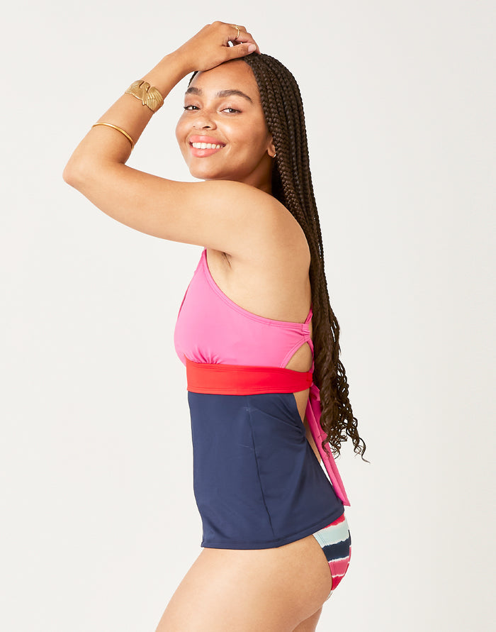 Dahlia Tankini: Fuchsia w. Navy - FINAL SALE