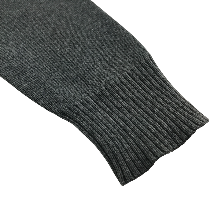 Dark grey crew neck with pockets school cardigan
