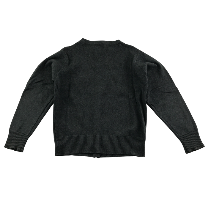 Dark grey crew neck with pockets school cardigan