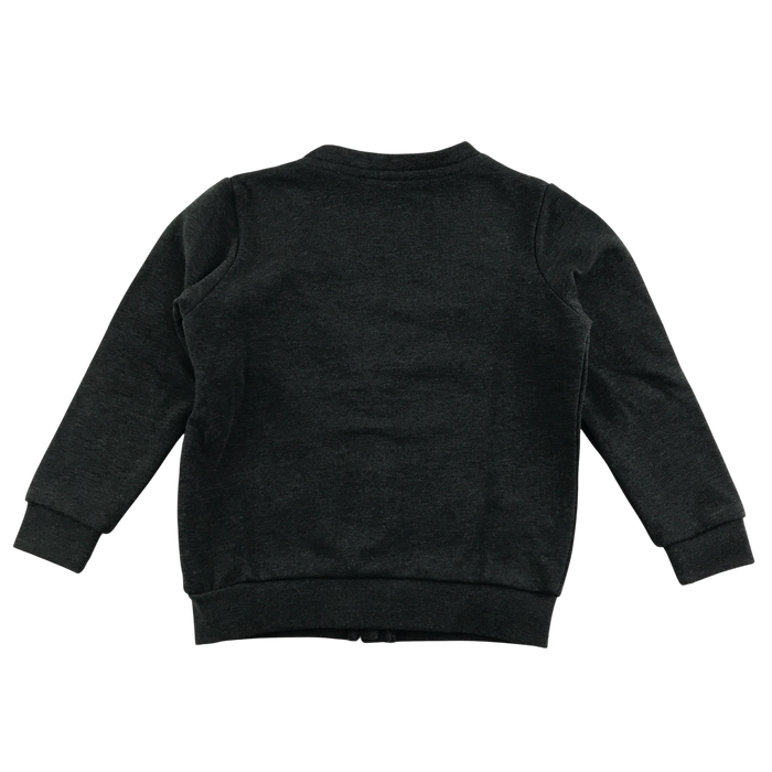 Dark grey girls jersey with pockets school cardigan