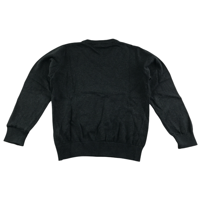 Dark grey unisex v-neck school jumper