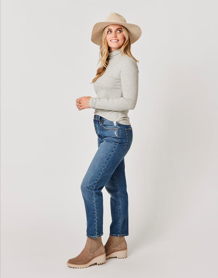 Denise Turtleneck: Grey Heather - FINAL SALE