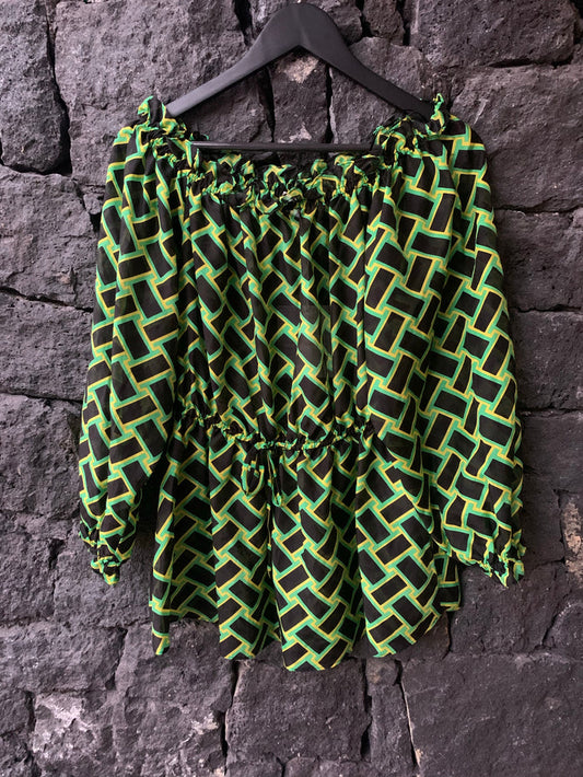 Diane Von Furstenberg DVF Silk Summer Gipsy Camila Finte Weave Daffodil Top - House Of Huntington