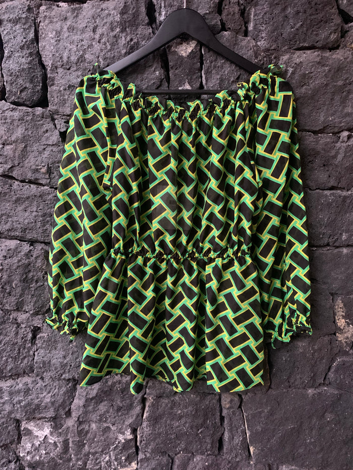 Diane Von Furstenberg DVF Silk Summer Gipsy Camila Finte Weave Daffodil Top - House Of Huntington