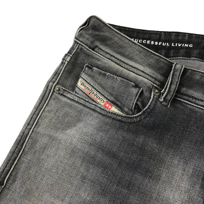 Diesel w28 l32 grey stone wash skinny fit low waist stretchy denim jeans