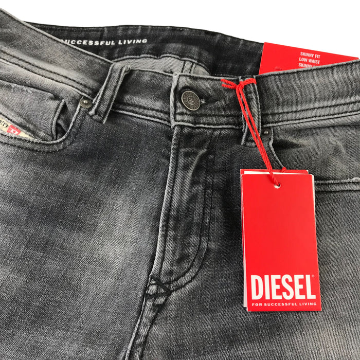 Diesel w28 l32 grey stone wash skinny fit low waist stretchy denim jeans