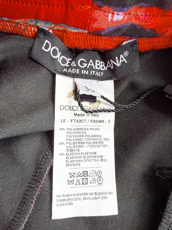 Dolce And Gabbana Fish Print Footed Leggings