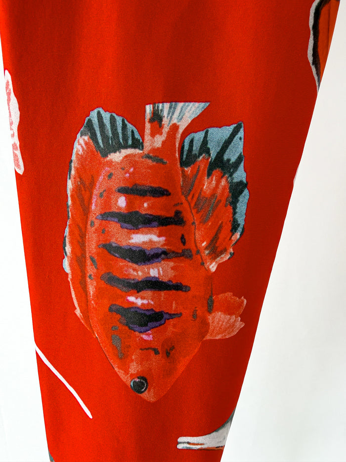 Dolce And Gabbana Fish Print Footed Leggings