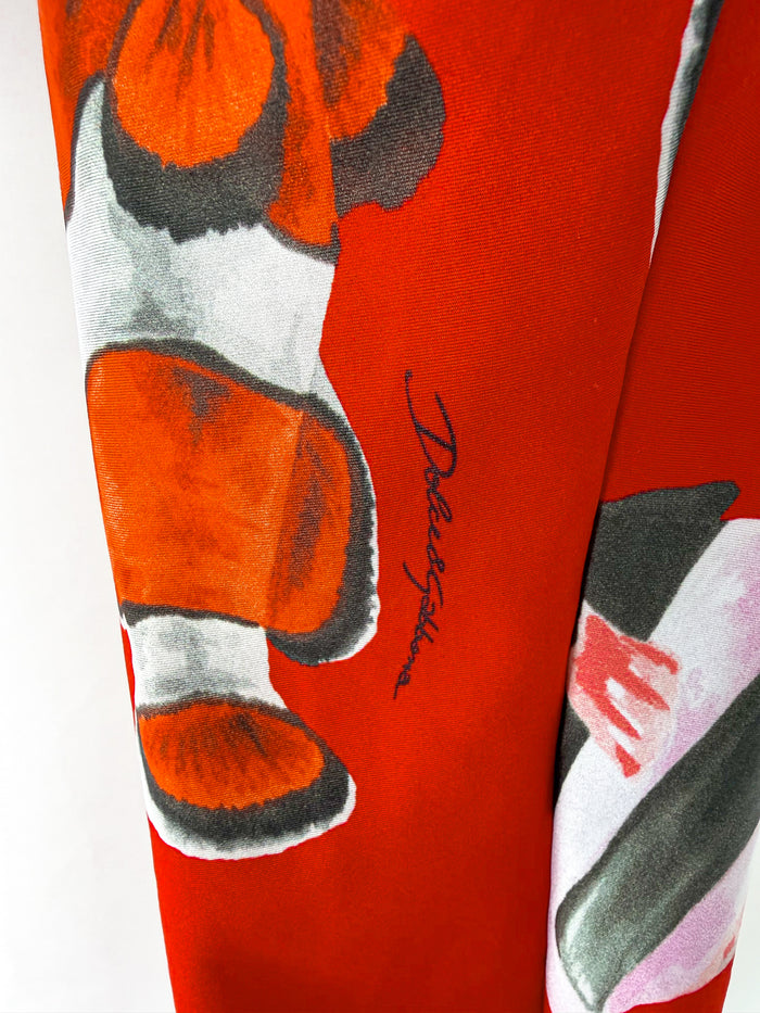 Dolce And Gabbana Fish Print Footed Leggings