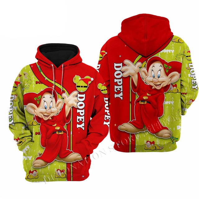Dopey 3D Printed Flannelette Hoodies