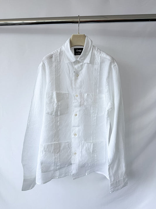 Drake's White Guayabera Linen Shirt