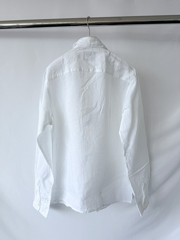 Drake's White Guayabera Linen Shirt