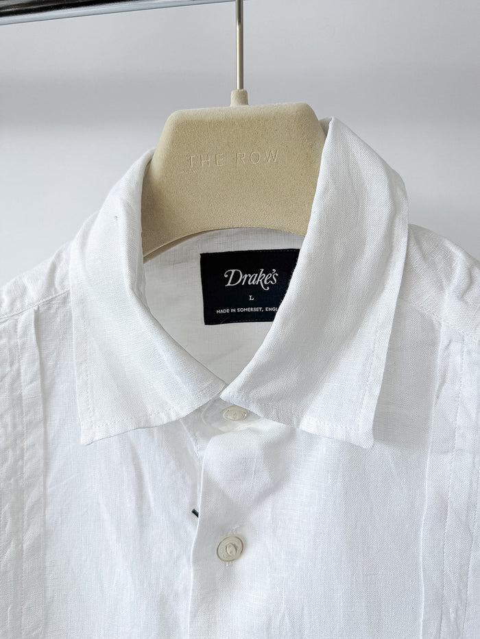 Drake's White Guayabera Linen Shirt