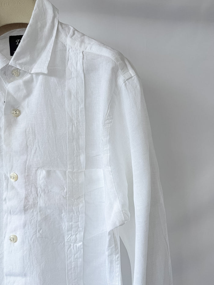 Drake's White Guayabera Linen Shirt