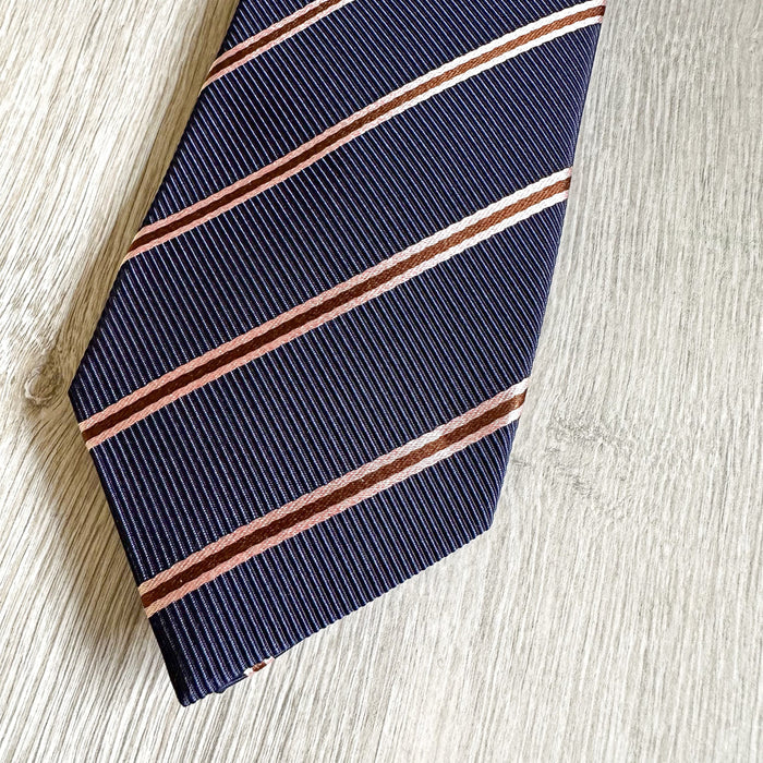 Drake's X Kingsman Eggsy Harry Navy Blue Pink Repp Tie - House Of Huntington