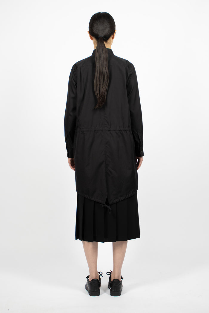 Drawstring Longline Shirt Black