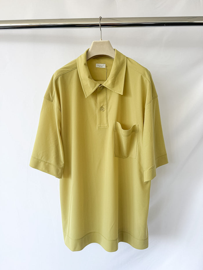 Dries Van Noten Hele Pistachio Green Oversized Polo Shirt