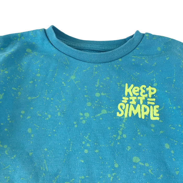 Dunnes Stores 5-6 years light blue paint splash print sweater