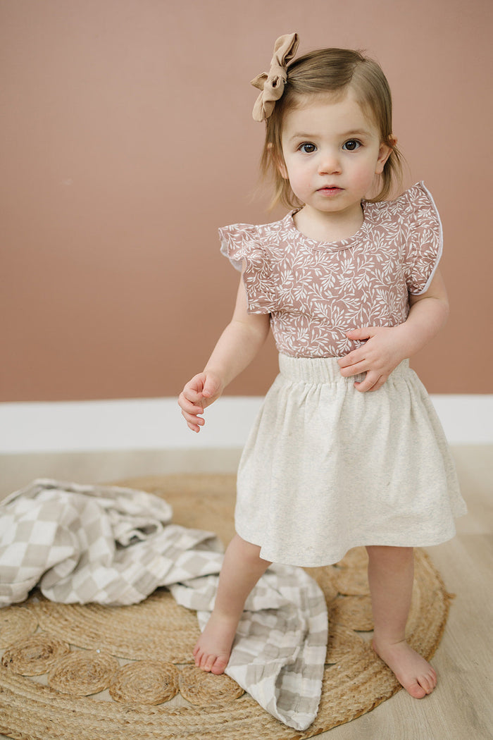 Dusty Rose Vines Ruffle Tee