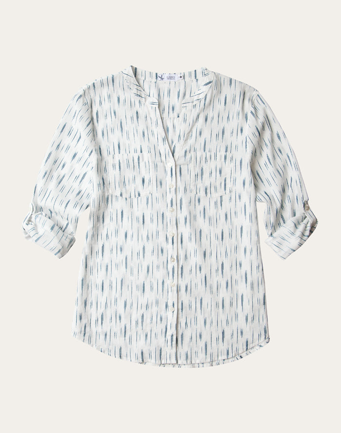 Dylan Gauze Tunic: Azul Ikat - FINAL SALE