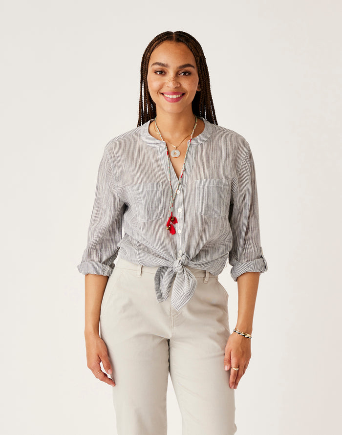 Dylan Gauze Tunic: Navy Newport - FINAL SALE