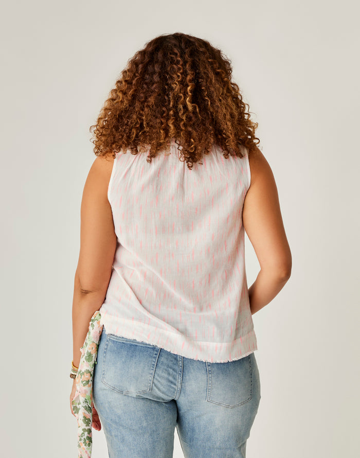 Dylan Tank: Electric Coral Ikat - FINAL SALE